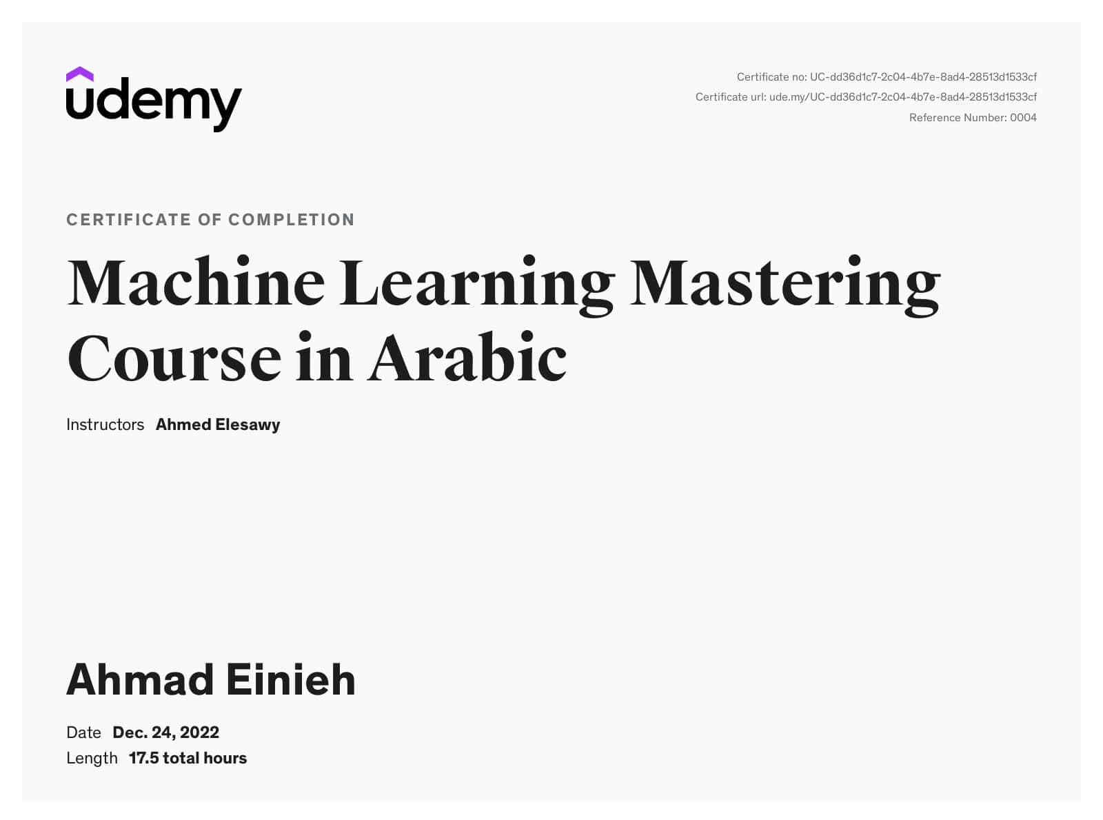 Machine Learning Mastering Arabic in Course