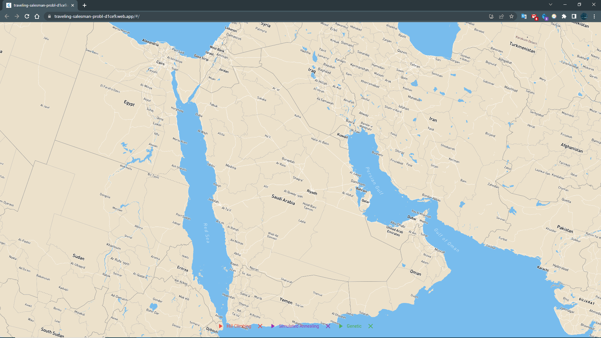 Shortest path screenshot